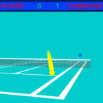 Scratch作品例「左右に振り向くだけ、なのに難しい3Dテニス」