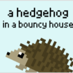 a hedgehog in a bouncy housewriter375