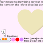 Scratch作品例「バレンタインクッキーデコレーション」