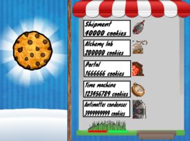 アップグレードアイテムが楽しいクッキークリッカーゲーム