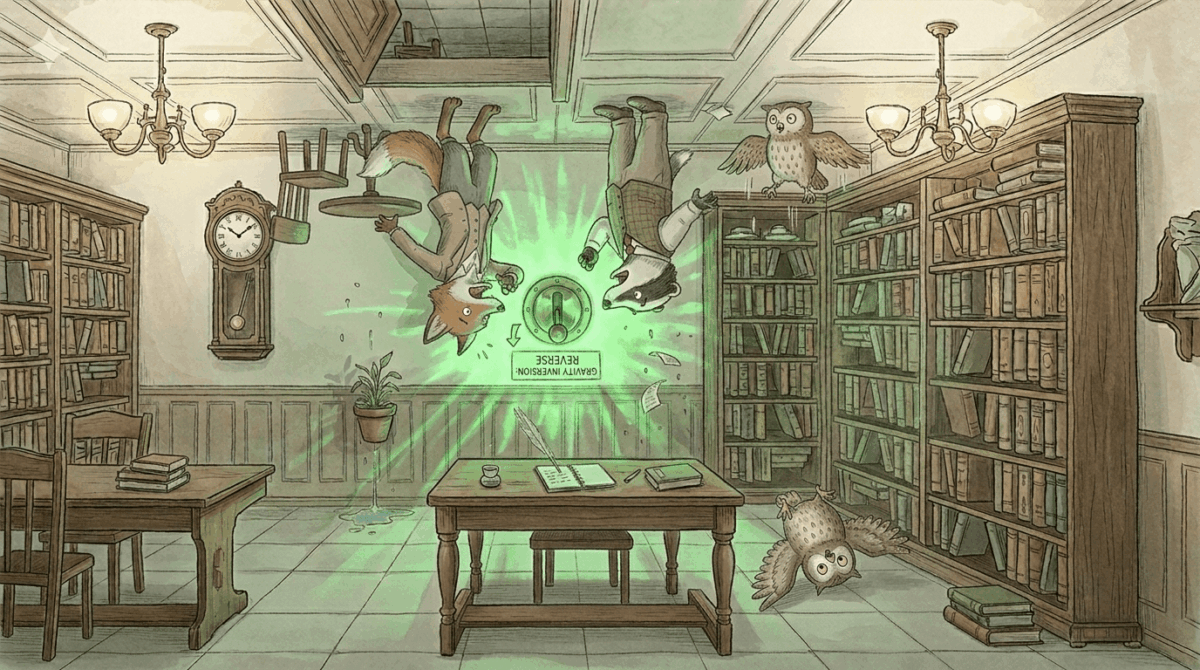 忍者ネコの重力反転ジャンプ